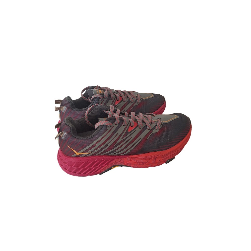 Hoka‎ One One Shoes Womens Size 7 gray pink Speedgoat 4 Trail Running Vibram - Picture 2 of 9